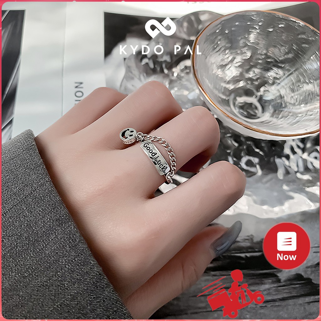 Nhẫn bạc 925 nam nữ hàn quốc cá tính thiết kế unisex MN9 - KYDO PAL phụ kiện trang sức bạc