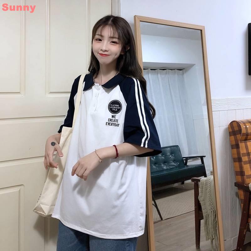 Áo polo Ngắn Tay Dáng Rộng Thêu Họa Tiết Phong Cách Hàn Quốc Mới 2020 Cho Nữ | BigBuy360 - bigbuy360.vn
