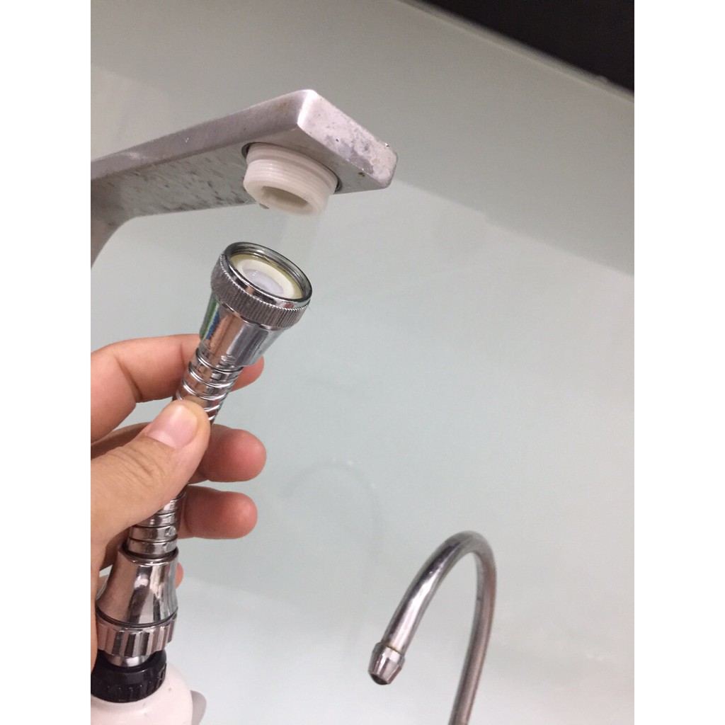 VÒI NƯỚC RỬA BÁT INOX TĂNG ÁP XOAY 360 ĐỘ