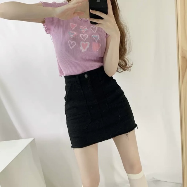 Áo croptop len Ulzzang style  Hàng Quảng Châu