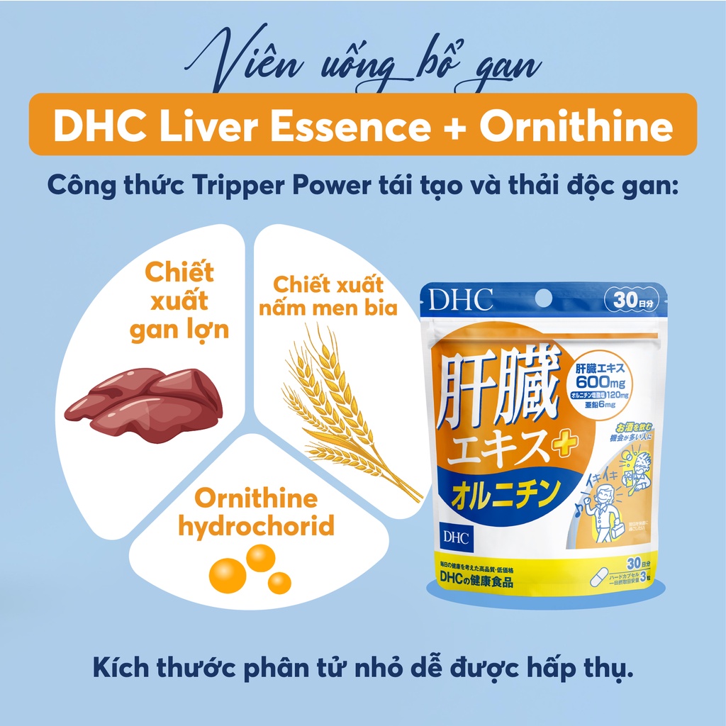 Viên uống DHC Liver Essence + Ornithine tăng cường chức năng gan