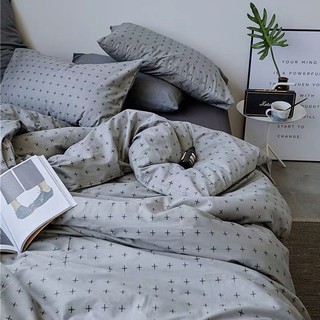 Bộ chăn ga gối drap giường chất cotton poly họa tiết cộng nhỏ
