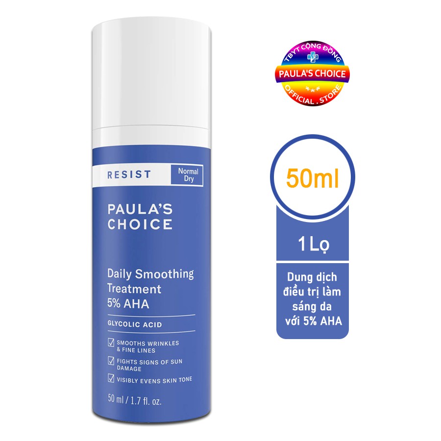 Kem loại bỏ tế bào chết làm mềm da chứa 5% AHA Paula's Choice Resist Daily Smoothing Treatment With 5% AHA % (50ml)