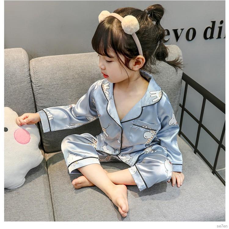 Bộ Đồ Ngủ Pijama 7 Món In Hình Hươu Cao Cổ Cho Bé