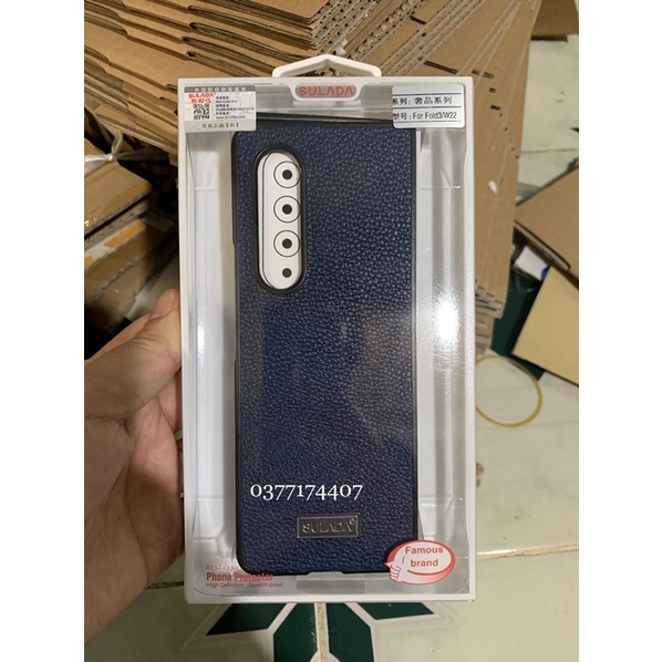 Ốp lưng Sulada da sần cho Samsung Z Fold 3 2 mảnh ôm máy sang trọng