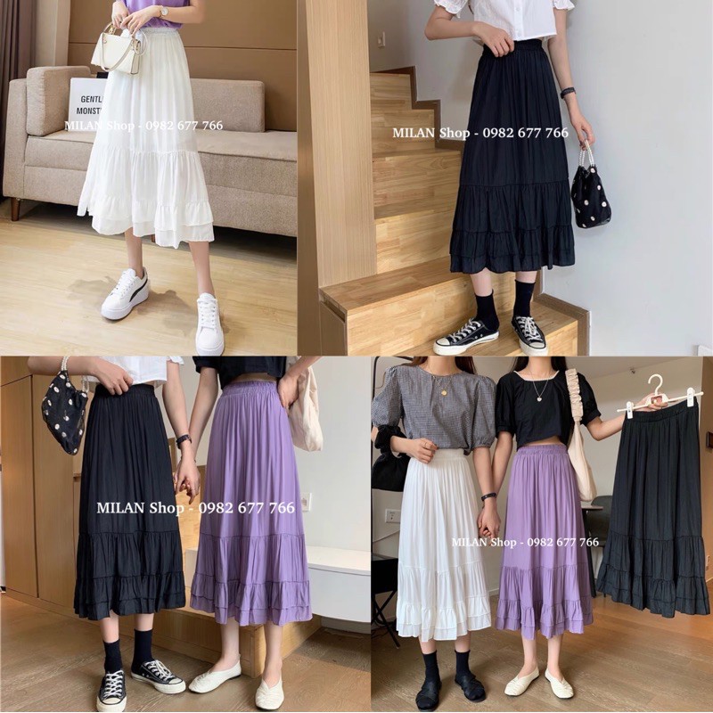 Chân váy dài nhiều kiểu hotrend chất lụa mát lịm | BigBuy360 - bigbuy360.vn