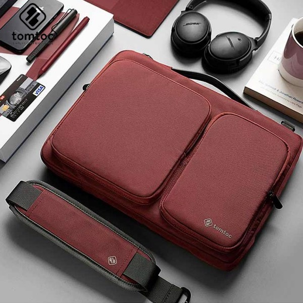 Túi đeo Tomtoc 360* Shoulder Bags Macbook 13/15' A42 MÀU ĐEN/ ĐỎ/ XANH TÍM THAN/ XÁM