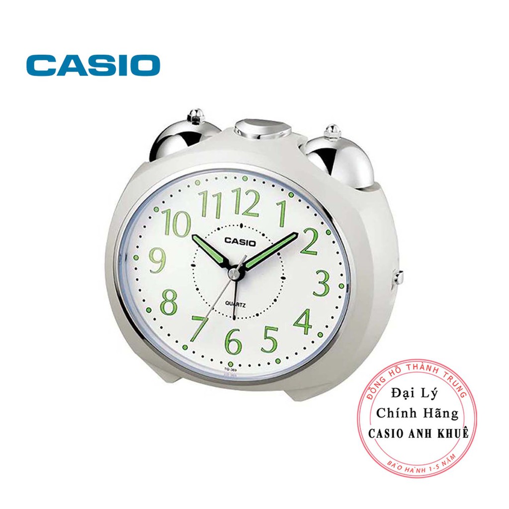 Đồng hồ để bàn Casio TQ-369-7DF có đèn chuông báo thức, dạ quang ( 11.6×13×9 cm )