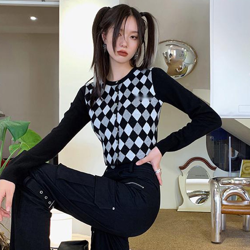 SUXI Áo Khoác Cardigan Dệt Kim Mỏng Tay Dài In Họa Tiết Hình Học Phong Cách Vintage Thời Trang Mùa Thu Cho Nữ