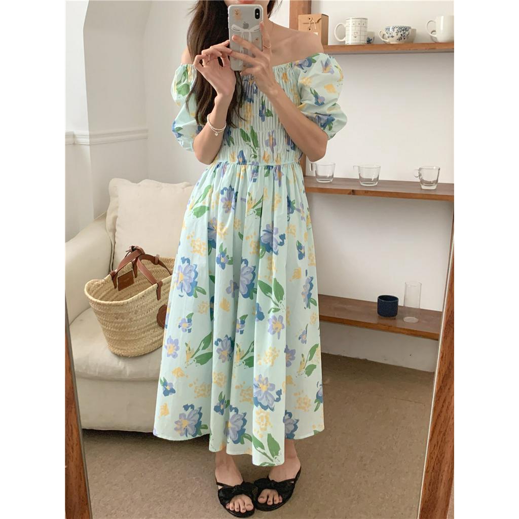 Đầm Dài In Hoa Phong Cách Thời Trang 51778
