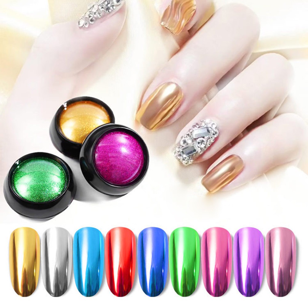 Bột tráng gương 12 màu trang trí móng tay tiện dụng