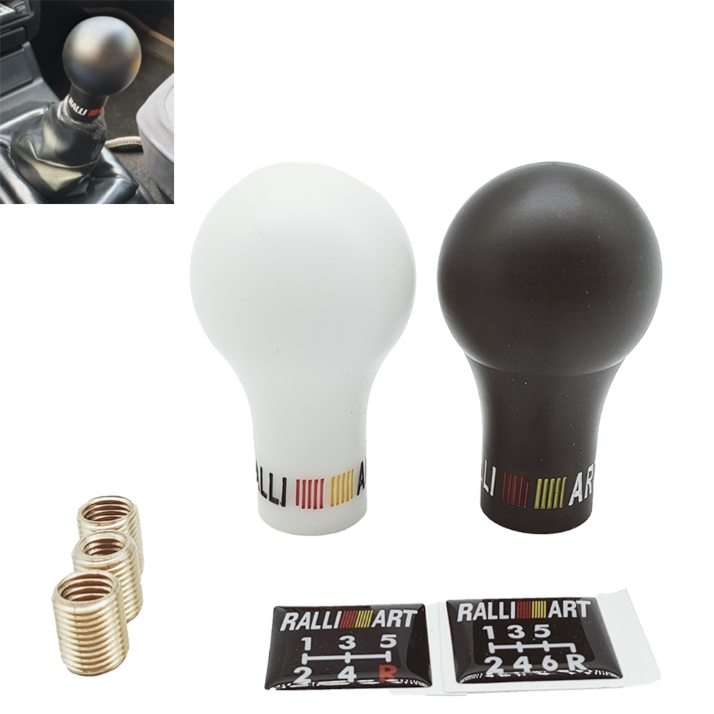 Ralliart Núm Bọc Cần Số 5 / 6 Tốc Độ Màu Trắng / Đen Chuyên Dụng Cho Xe Hơi mitsubishi