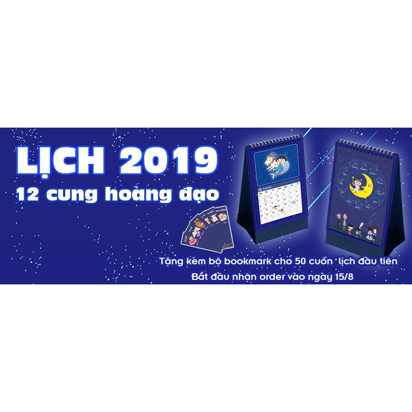 LỊCH 2019 - Mẫu Maruko và 12 cung Hoàng đạo