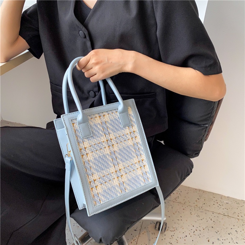 Túi đeo chéo IELGY cỡ lớn kẻ sọc caro cổ điển thời trang cho nữ