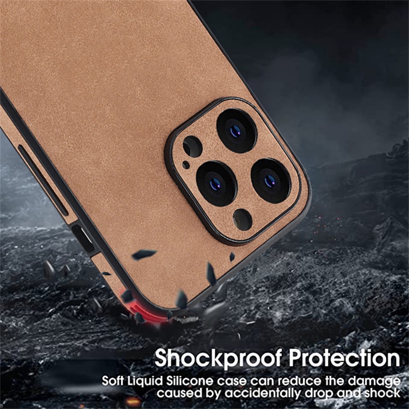 Ốp Điện Thoại Da Chống Sốc Phong Cách Vintage Cho iPhone 14 13 12 Pro Max 11 14 Pro