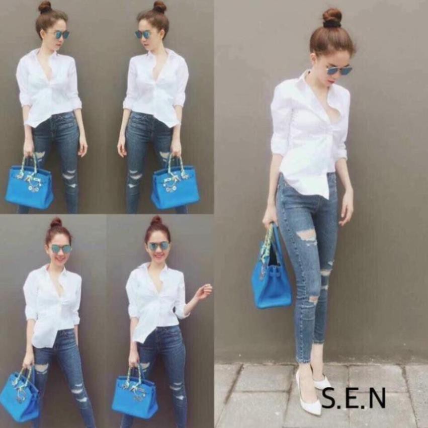 Áo sơ mi công sở dáng suông chất vải đẹp áo sơ mi trơn dài tay Banamo Fashion 322