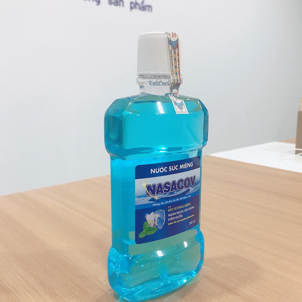 Nước Súc Miệng NASACOV 350ml- Hương bạc hà đem lại hơi thở thơm mát- Bảo vệ răng miệng, ngừa sâu răng, viêm nướu