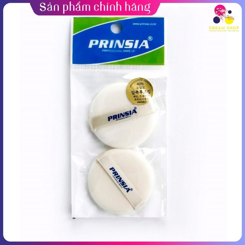 Bống phấn trang điểm tròn màu trắng Hàn Quốc Prinsia -Dreamshop.vn
