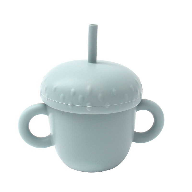 Tô Ăn Dặm Bằng Silicone Thiết Kế Di Động Với Tay Cầm Đôi Cho Bé Sơ Sinh