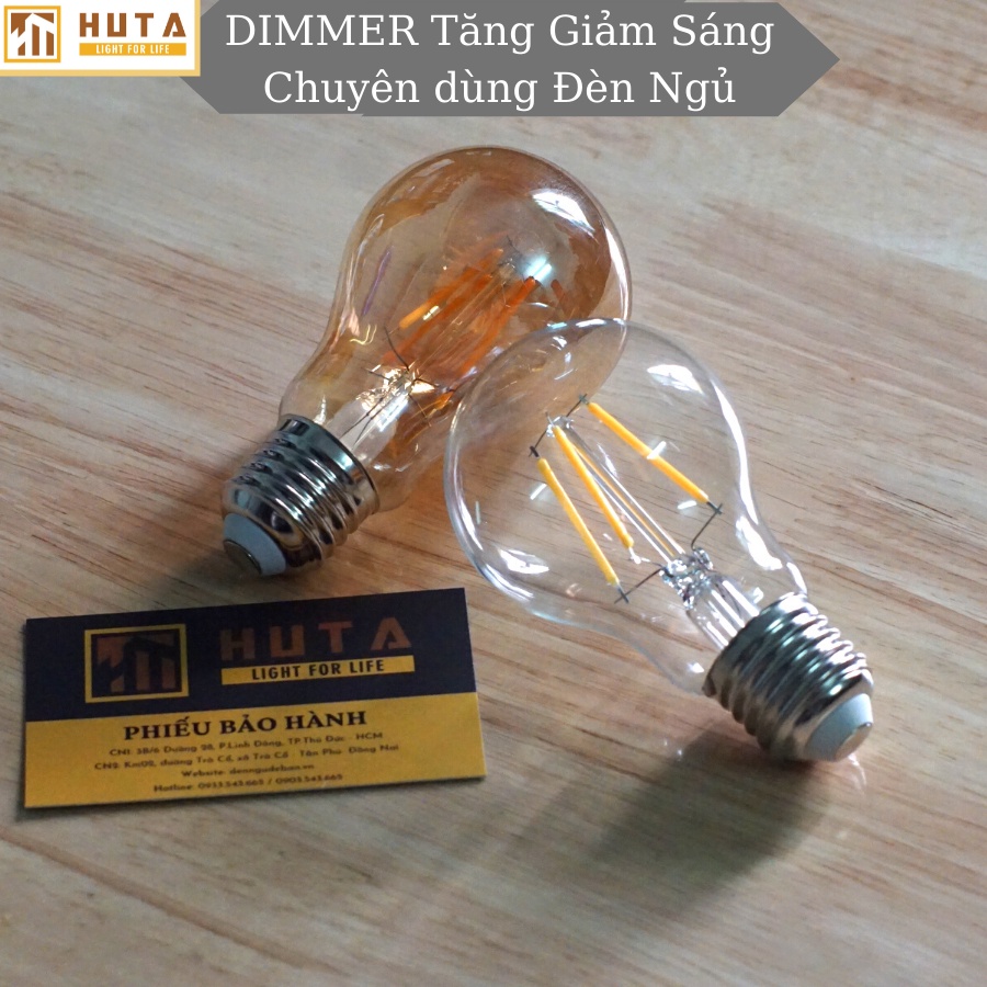Bóng Đèn Ngủ Led DSY, Dimmer Điều Chỉnh Tăng Giảm  Sáng Vàng ,E27,Dùng Phòng Ngủ, Quán Cà Phê, Decor Vintage - HUTA A60
