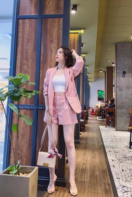 Bộ vest nữ - Freeship - Vest nữ hàn quốc cao cấp, vest nữ công sở 3 món y hình (gồm Áo vest blazer+áo thun+quần short) | BigBuy360 - bigbuy360.vn