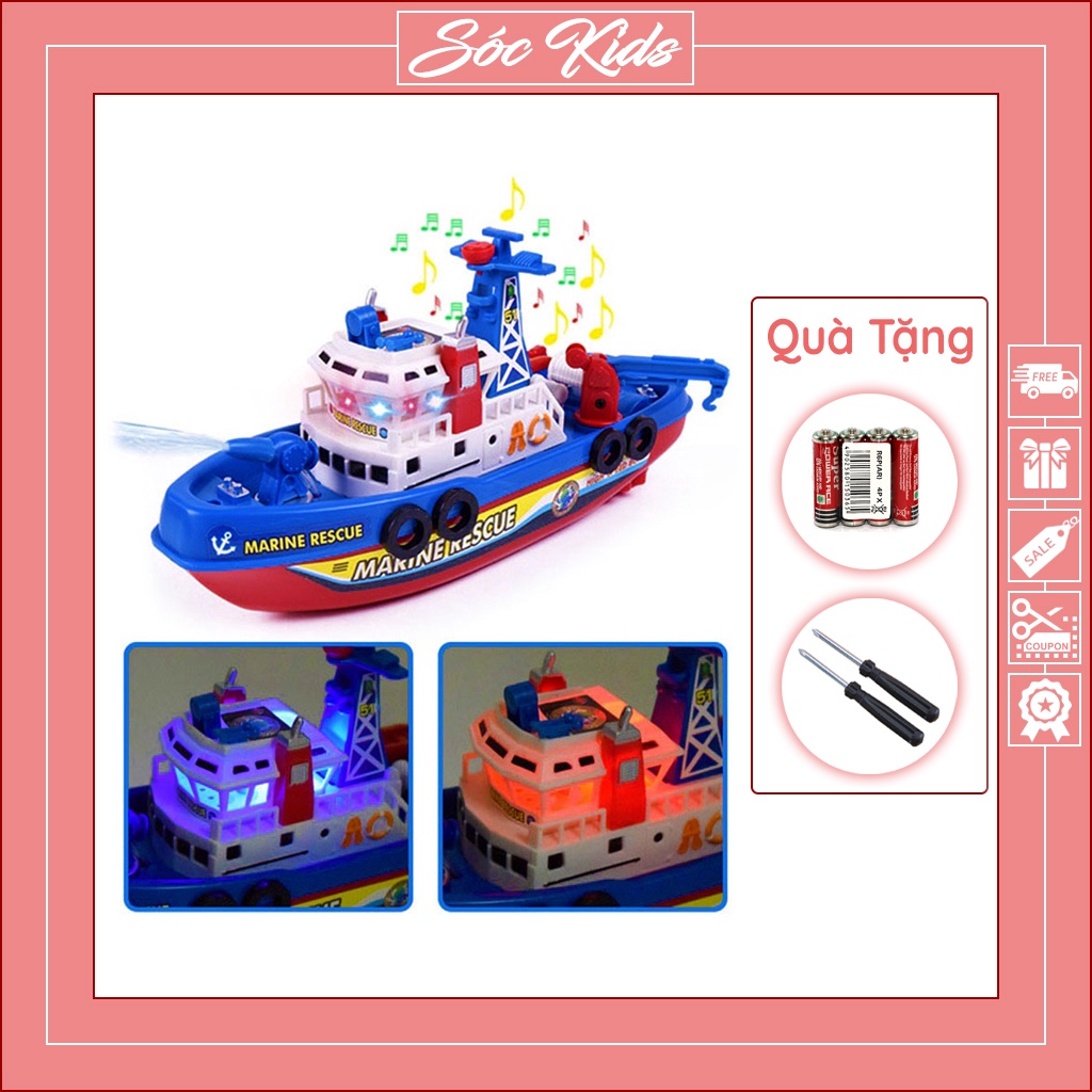 Đồ Chơi Nhà Tắm Thuyền Cứu Hỏa Có Đèn Và Nhạc - HÀNG CHUẨN | SÓC KIDS