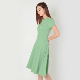 Đầm Xòe Công Sở Thời Trang Eden Phối Nút - D330