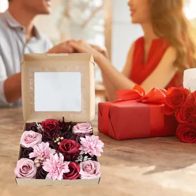 Hộp Đựng Hoa Hồng Giả Trang Trí Tiệc Cưới DIY