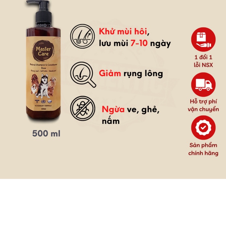 (Hỏa tốc) Sữa Tắm Cho Chó Poodle Xà Bông Tắm Chó Mastercare Khử Mùi Và Lưu Hương Đến 7 Ngày - Sữa Tắm Cho Chó 500ml