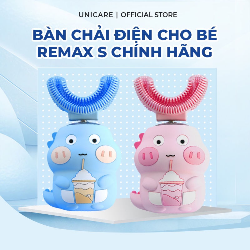 Bàn chải điện cho bé cao cấp Remax S - Bàn chải điện trẻ em chữ U - Chăm sóc răng miệng trẻ nhỏ hiệu quả