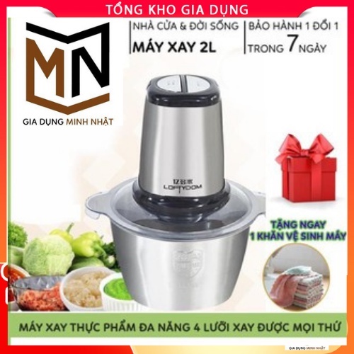 Máy Xay Thực Phẩm Đa Năng 2L,Chất Liệu Inox 304 Chuẩn, Xay Được Mọi Thứ Siêu Bén, Siêu Tiện Dụng