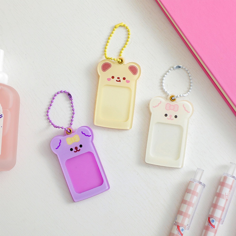 Hộp Đựng Thẻ Hình Thần Tượng Kpop Kèm Móc Khóa Xinh Xắn Giá Đỡ