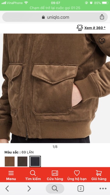 Áo da lộn nam uniqlo