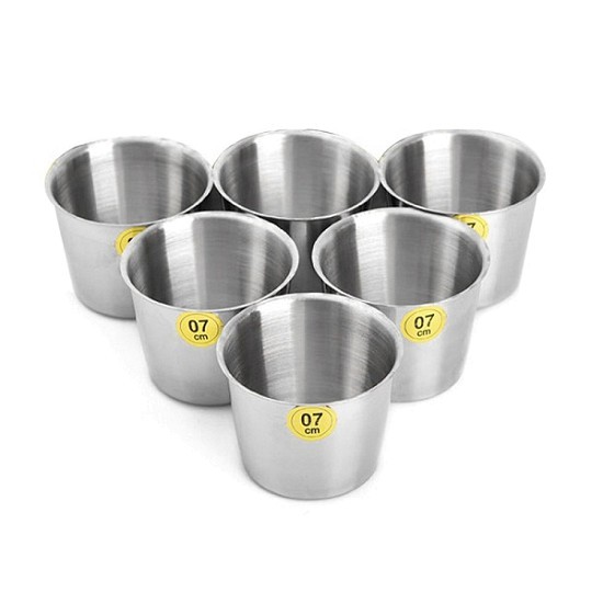 Bộ 6 ly Inox TRƠN cao cấp làm đá, bánh flan, bánh nướng