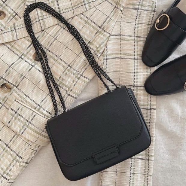 Túi Xách Nữ CK khoá vuông hàng quảng châu loại đẹp nút bấm siêu sang khắc chữ logo cực kì xinh hết nấc