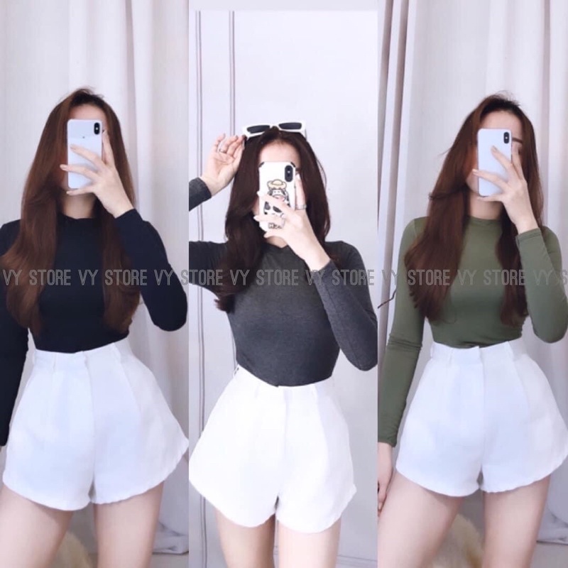 Áo thun tay dài cổ tròn
