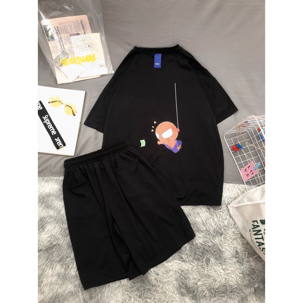 Bộ Áo Quần basic trơn MEANSTORE set đồ unisex nam nữ dáng rộng form oversize phong cách Ulzzang Hàn Quốc vải mát