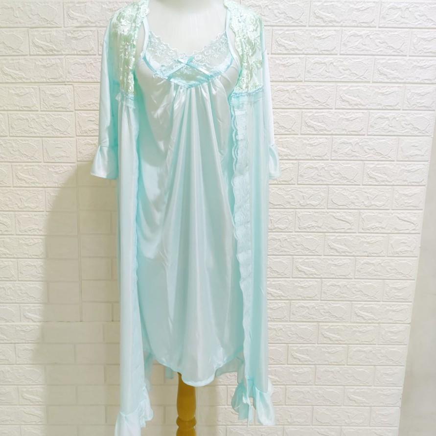 Hst Đầm Ngủ Kimono Ren Đặc Biệt (Miễn Phí Ren) - Màu Xanh Ngọc