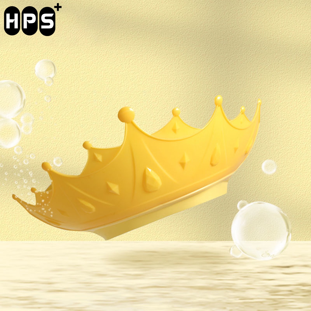 Mũ gội đầu chắn nước bảo vệ tai và mắt hình vương miện, nón tắm có thể điều chỉnh vòng đầu, chất liệu PP + TPE cao cấp