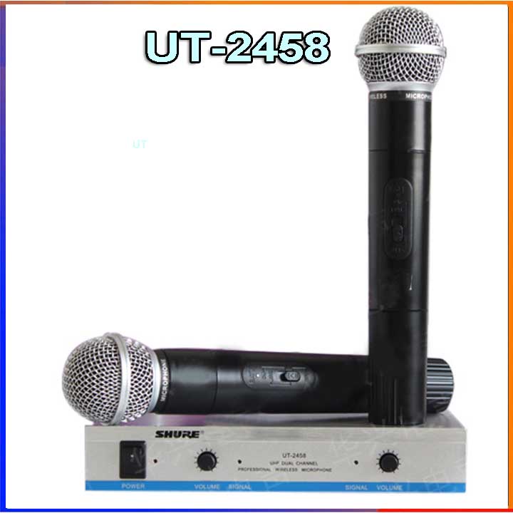 Bộ 2 micro không dây cao cấp chuyên hát karaoke livestream UT 2458