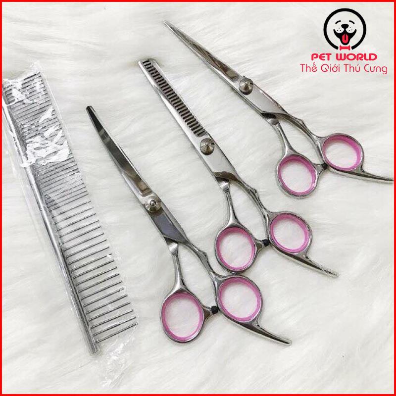Bộ 3 Kéo cắt tỉa lông chó mèo -Pet World