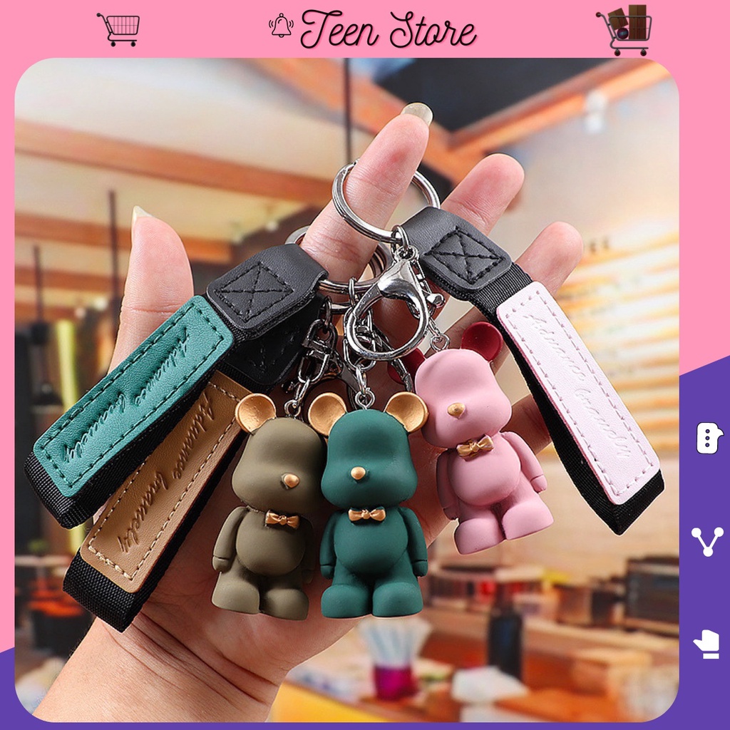 Móc Chìa Khóa Gấu BearBrick ,móc treo chìa khóa hàn quốc nhiều màu sắc Teen Store TS1093