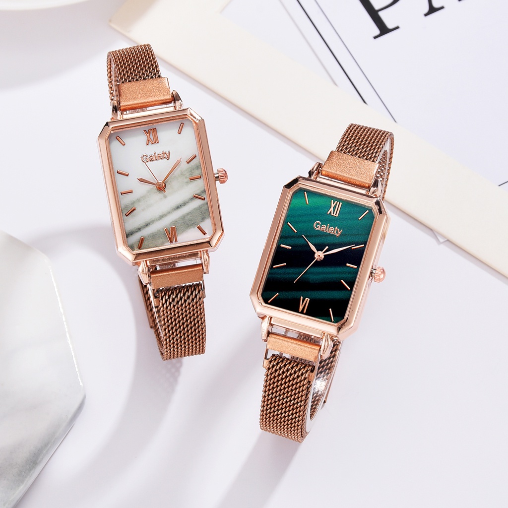 Đồng Hồ Đeo Tay Mặt Vuông Thiết Kế Đơn Giản Thời Trang Cho Nam Và Nữ