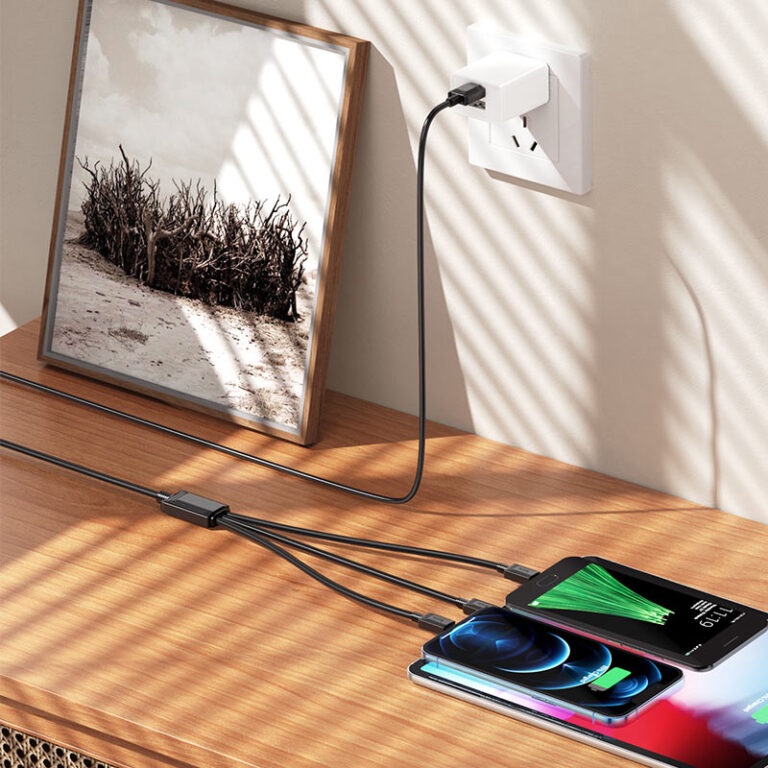 Cáp sạc 3 đầu Hoco X74 chất liệu nhựa cao cấp sạc nhanh 2A dài 1M