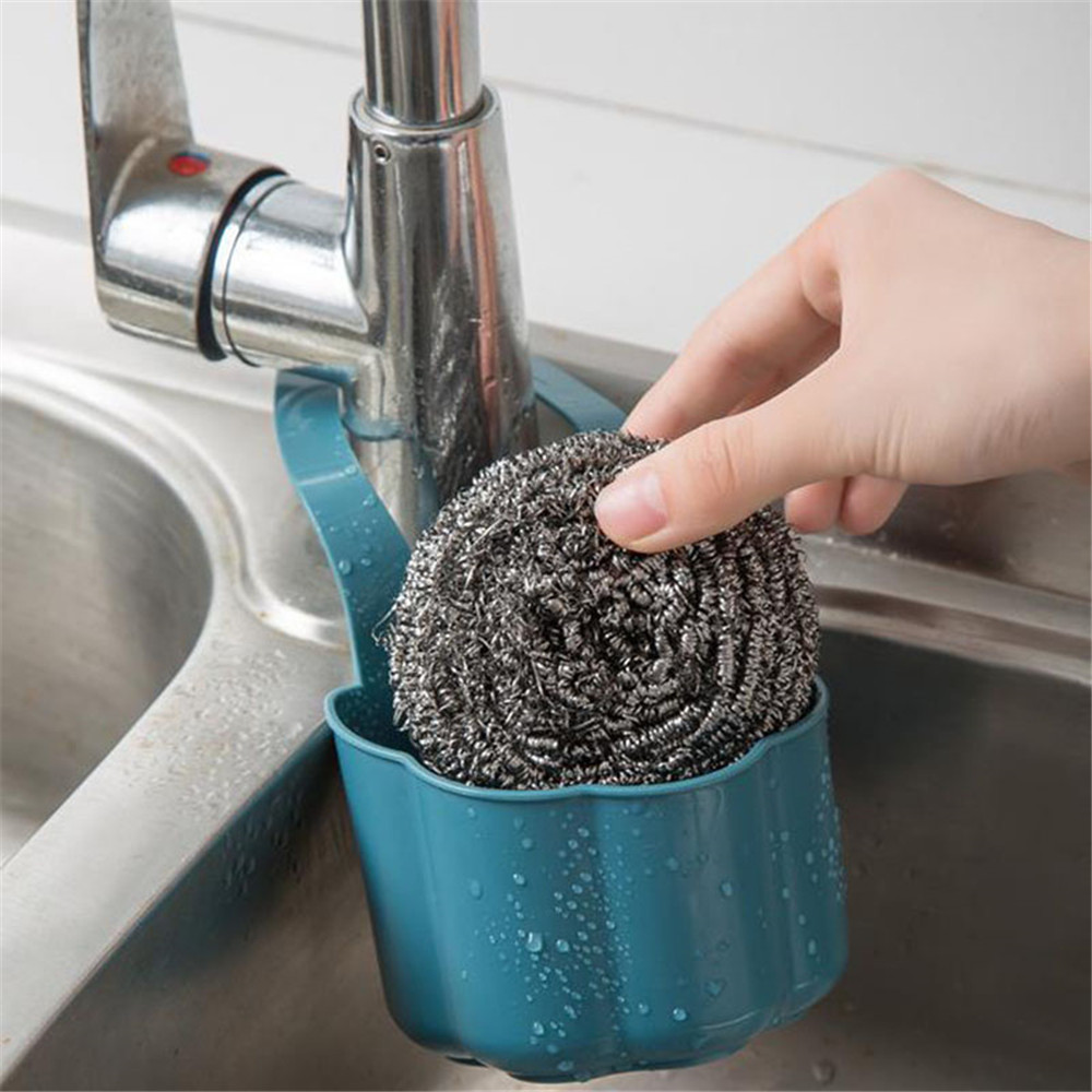 Giỏ Đựng Miếng Rửa Chén/ Xà Phòng Gắn Vòi Nước Bồn Rửa Nhà Bếp/ Nhà Tắm Chất Lượng Cao Tiện Dụng