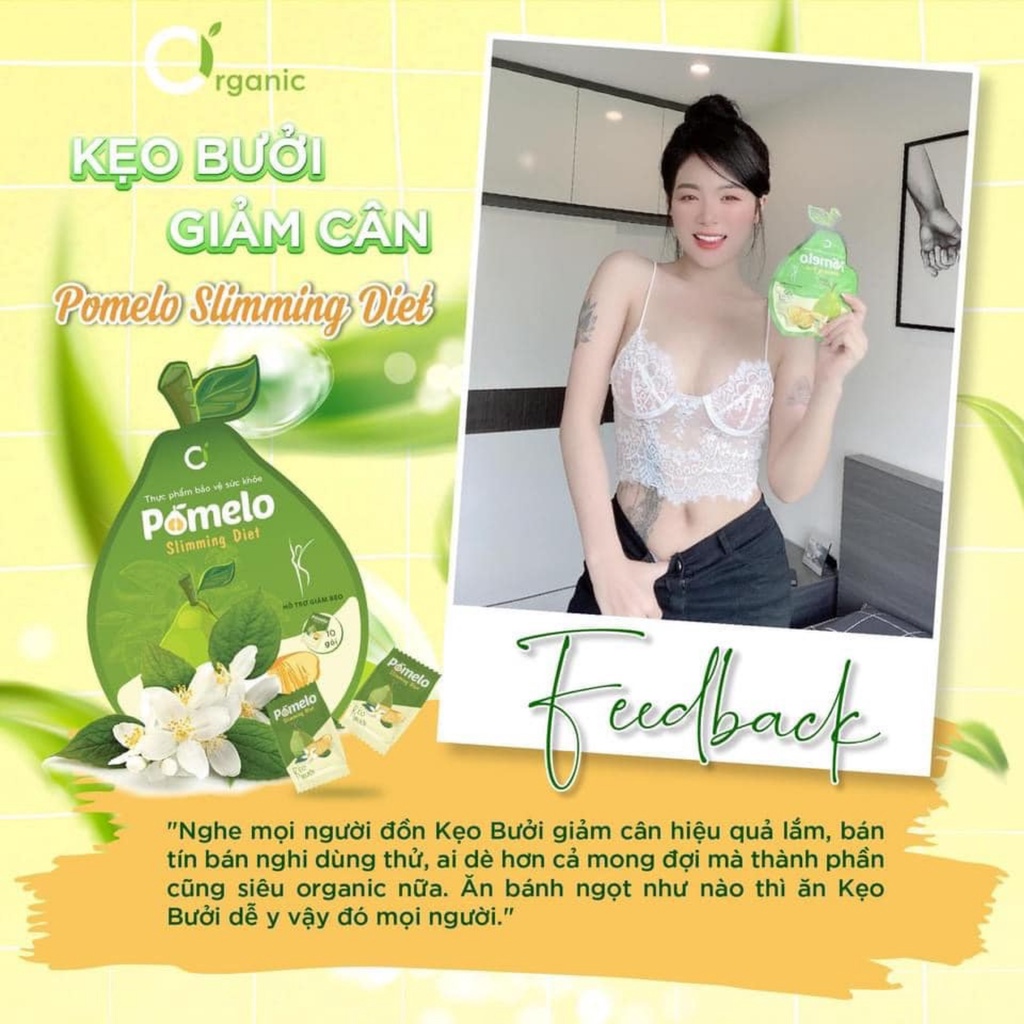 Kẹo bưởi giảm cân Pomelo Slim Diet CiOrganic gói 10 viên dáng đẹp eo thon giảm cân an toàn hiệu quả