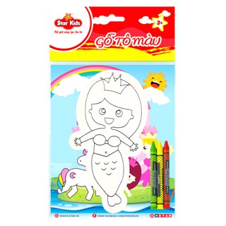 [KHUYẾN MÃI CUỐI NĂM] Gỗ Tô Màu Nàng Tiên Cá Cho Bé Yêu STAR KIDS (K-206/1)