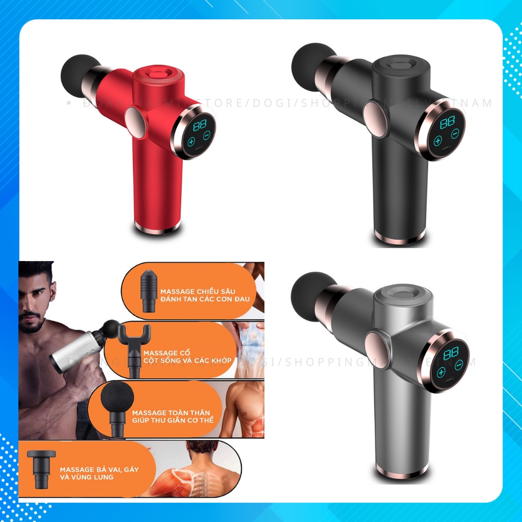 Máy rung cầm tay và Massage cầm tay Fascial Gun nhiều Chế Độ Điều Trị Nhức Mỏi Vai Gáy Dogitek TY506 ( Bản Quốc Tế)