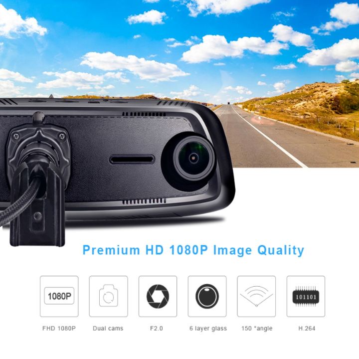 Camera hành trình cao cấp Phisung E09-3 tích hợp 3 camera, 4G, Android, Wifi
