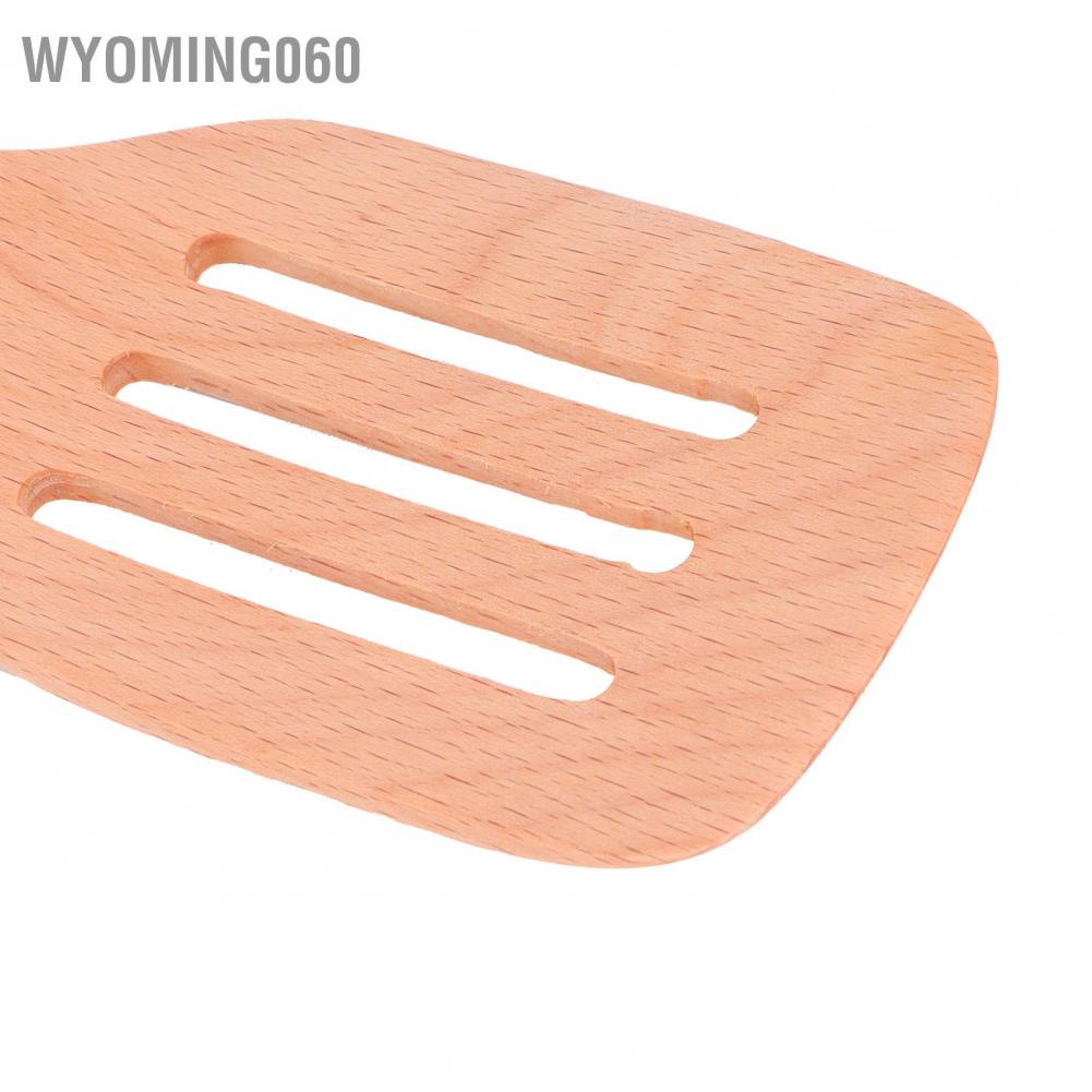Wyoming060 2Pcs Wooden Spatula Set Environmentally No‑Stick High Temperature Resistant Flat for Home